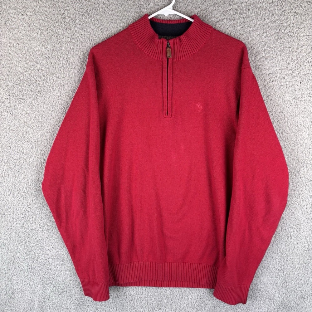 Vineyard Vines Sweater Mens Medium Red 1/4 Zip Pullover Cashmere Blend Preppy